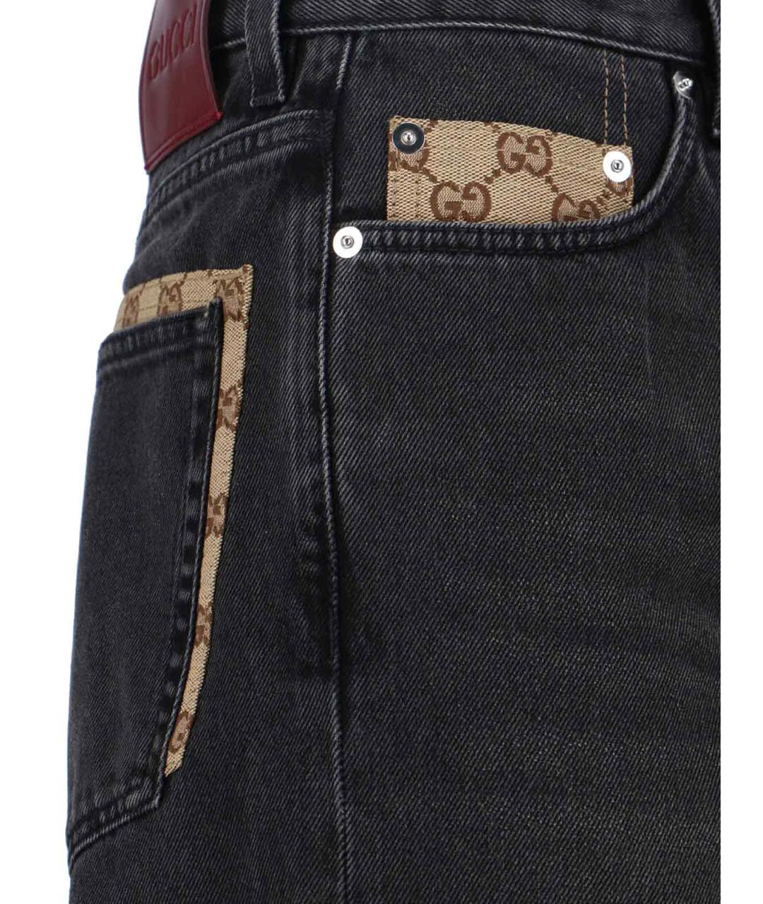 GUCCI Черные хлопковые прямые джинсы, фото 4