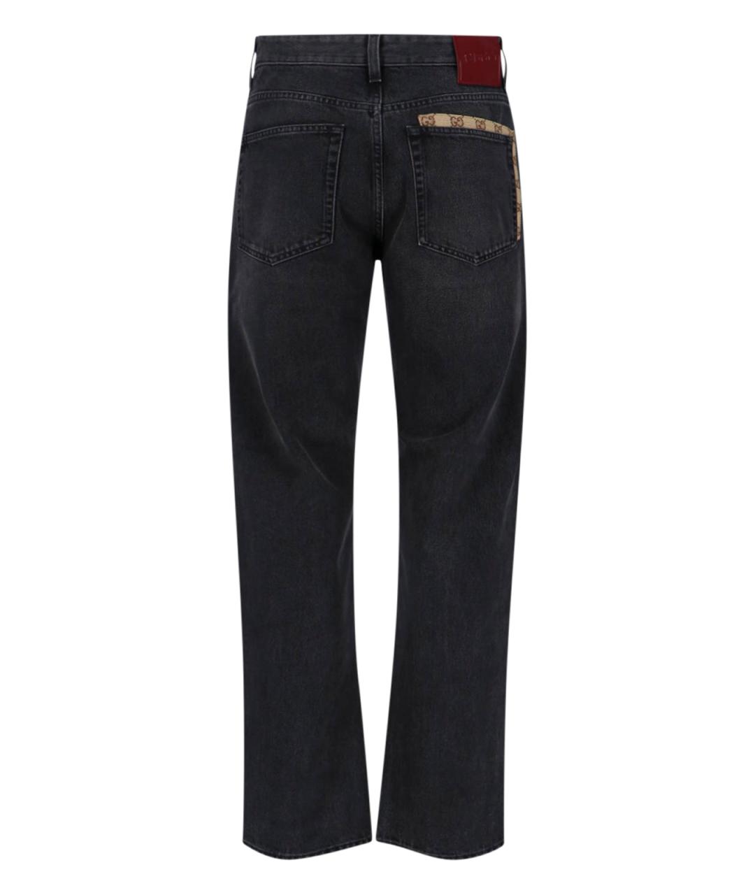 GUCCI Черные хлопковые прямые джинсы, фото 2