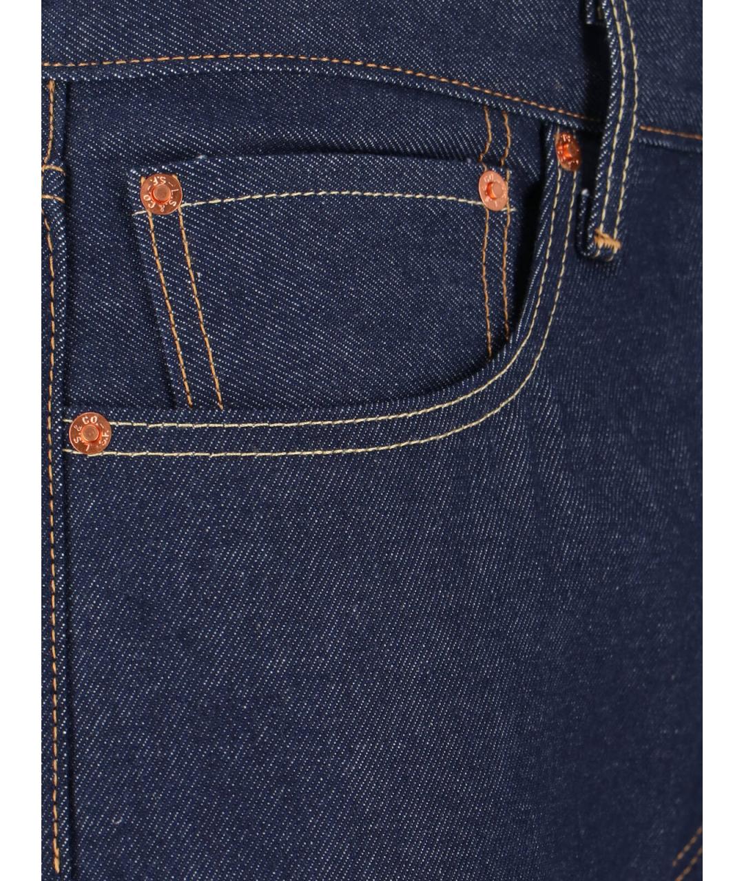 LEVI'S Синие хлопковые прямые джинсы, фото 4