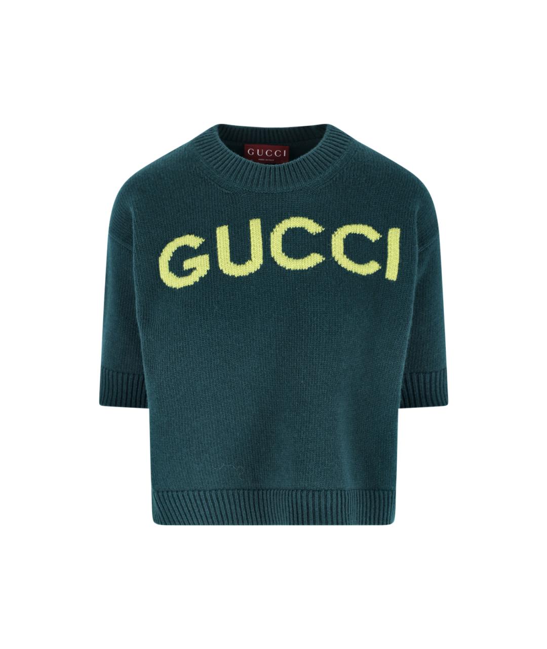 GUCCI Зеленый шерстяной джемпер / свитер, фото 1