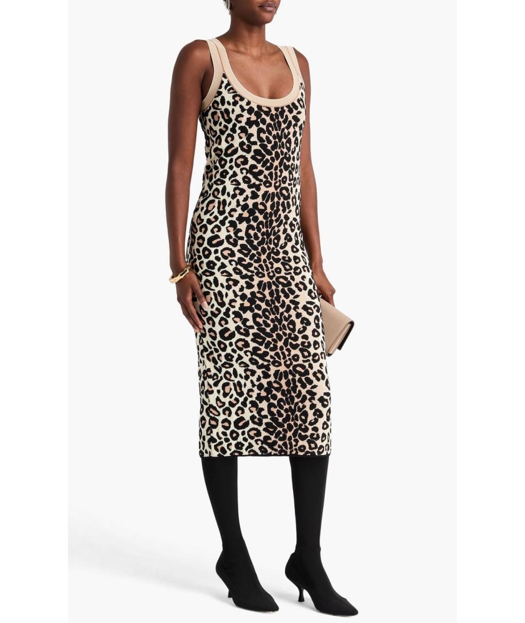 VALENTINO Бежевое шерстяное коктейльное платье, фото 2