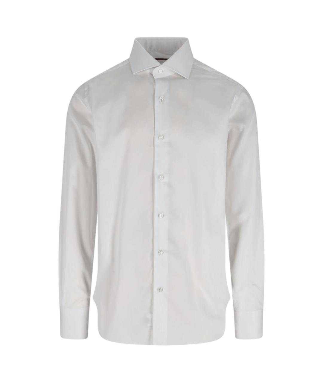 BARBA Белая хлопковая кэжуал рубашка, фото 1