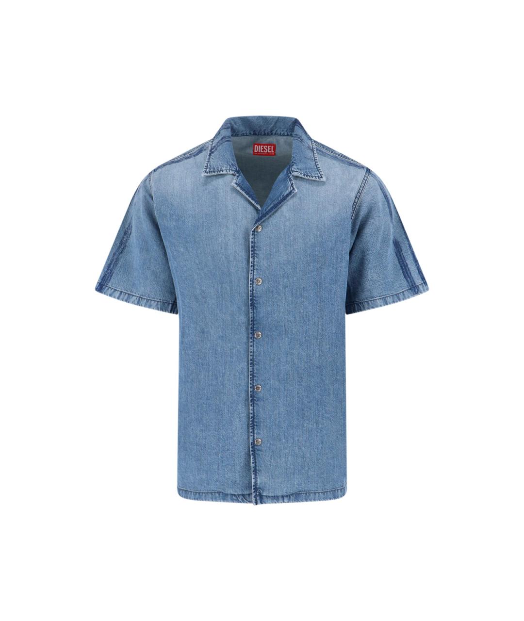 DIESEL Голубая хлопко-лиоцелловая кэжуал рубашка, фото 1