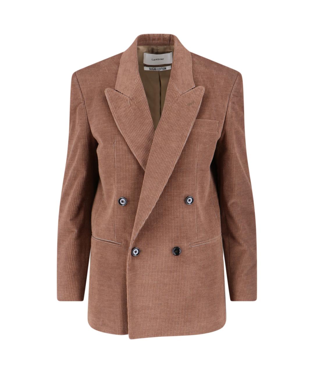 LARDINI Коричневый хлопковый жакет/пиджак, фото 1