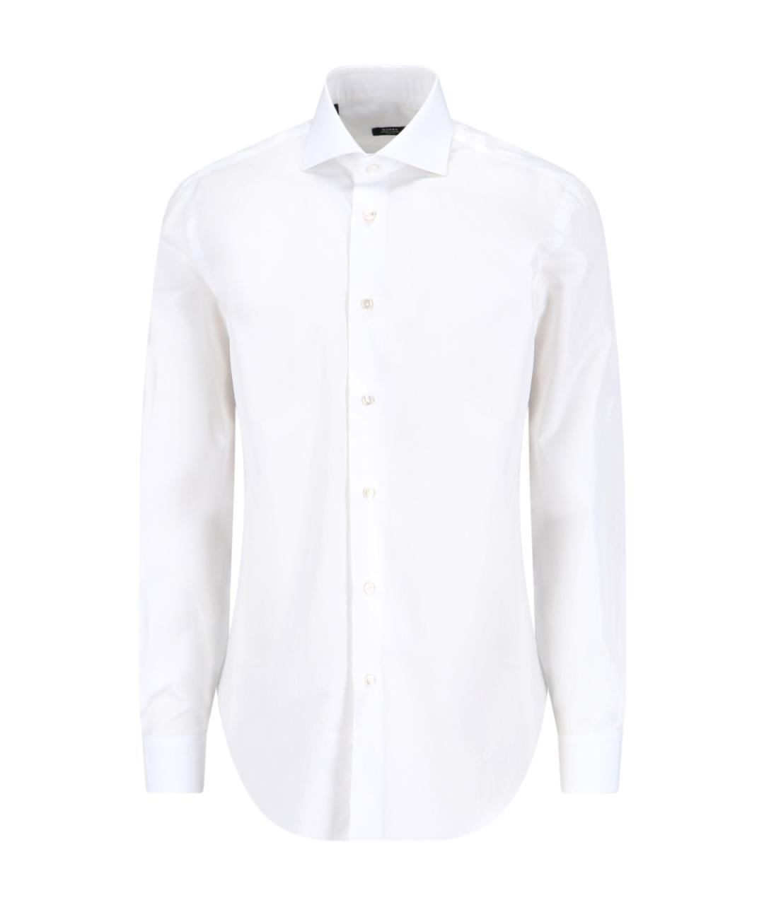 BARBA Белая хлопковая классическая рубашка, фото 1