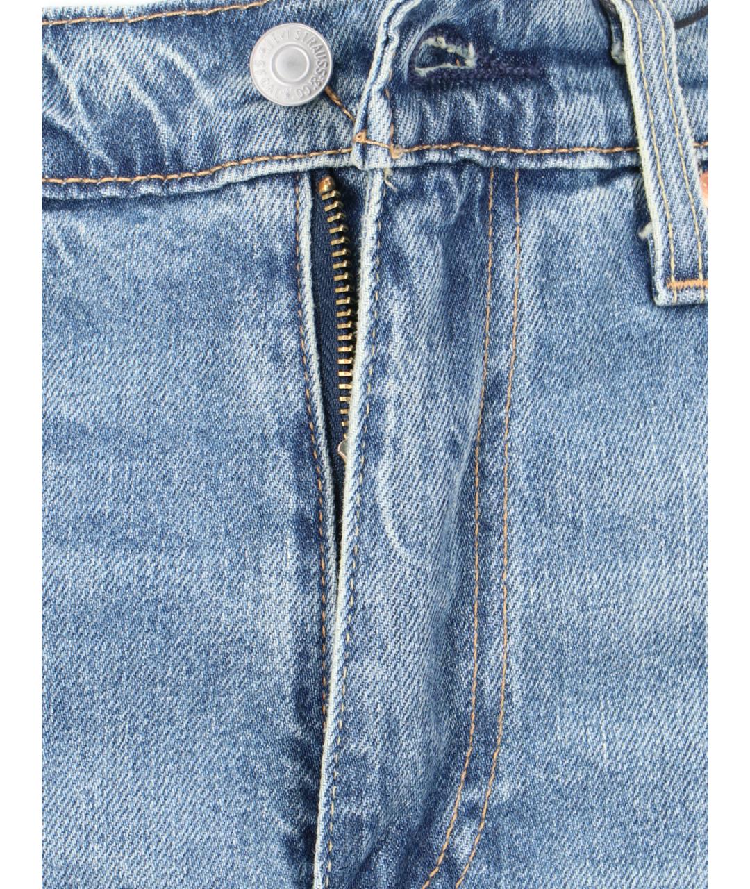 LEVI'S Голубые хлопко-эластановые прямые джинсы, фото 5