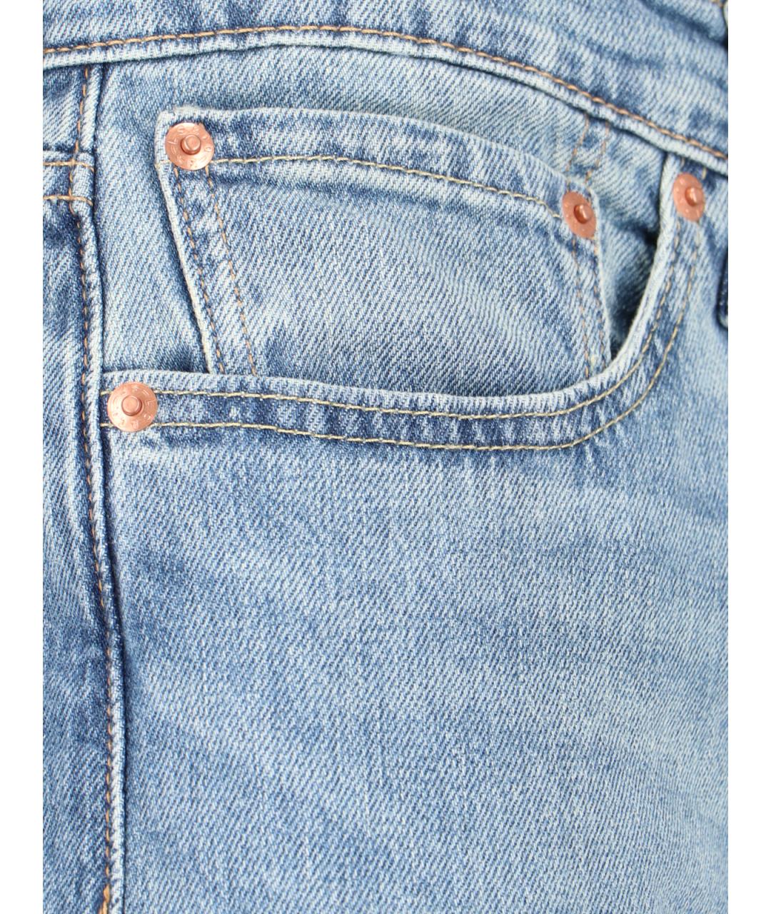 LEVI'S Голубые хлопко-эластановые прямые джинсы, фото 4