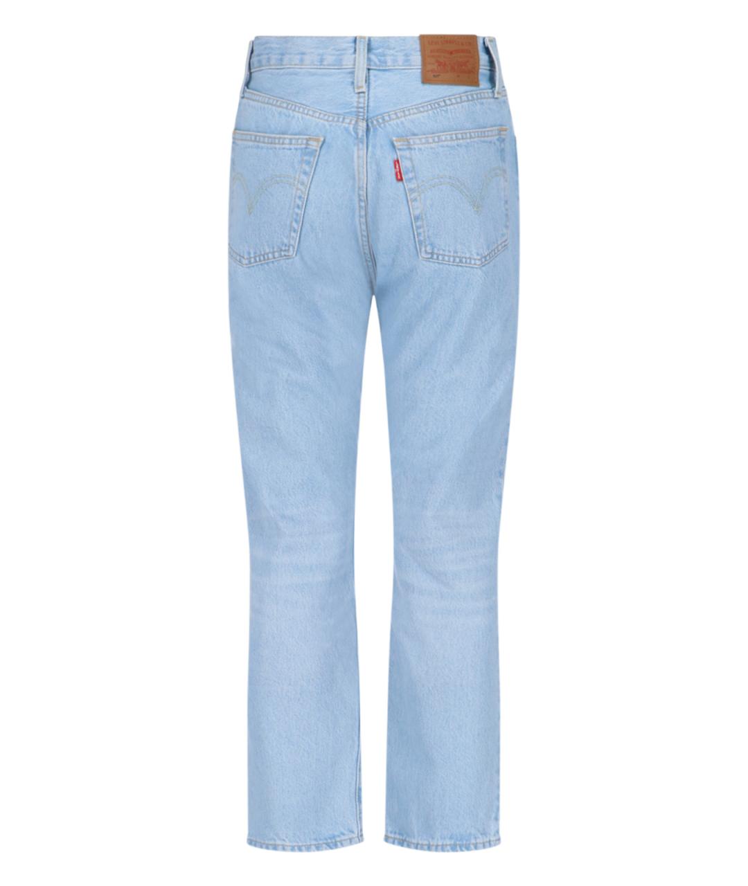 LEVI'S Синие хлопковые прямые джинсы, фото 2