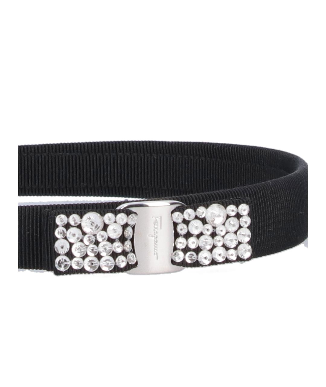 FERRAGAMO Черная хлопковая повязка на голову, фото 2