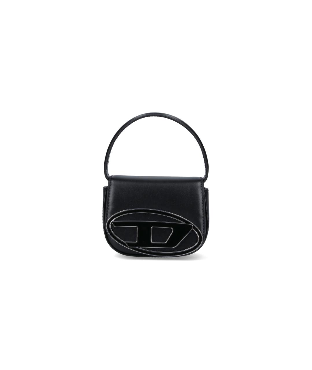 DIESEL Черная кожаная сумка с короткими ручками, фото 1