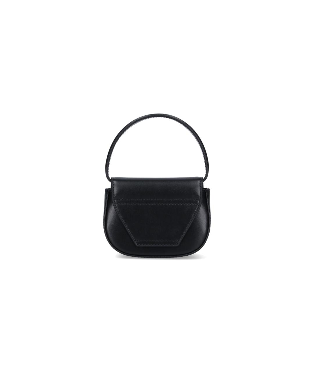 DIESEL Черная кожаная сумка с короткими ручками, фото 3