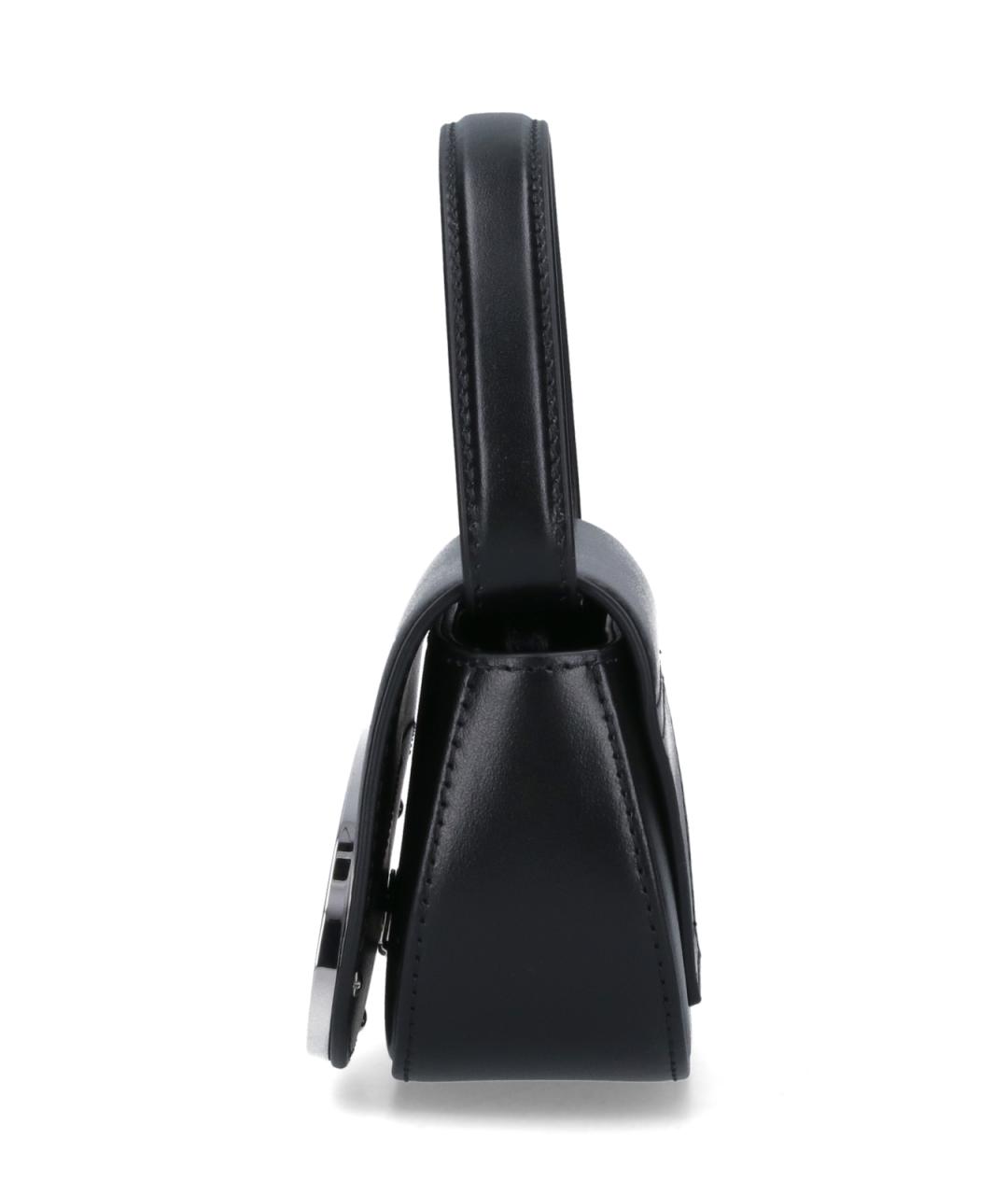 DIESEL Черная кожаная сумка с короткими ручками, фото 5