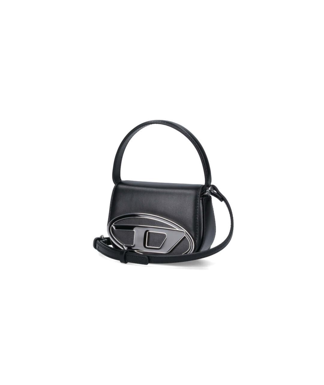 DIESEL Черная кожаная сумка с короткими ручками, фото 2