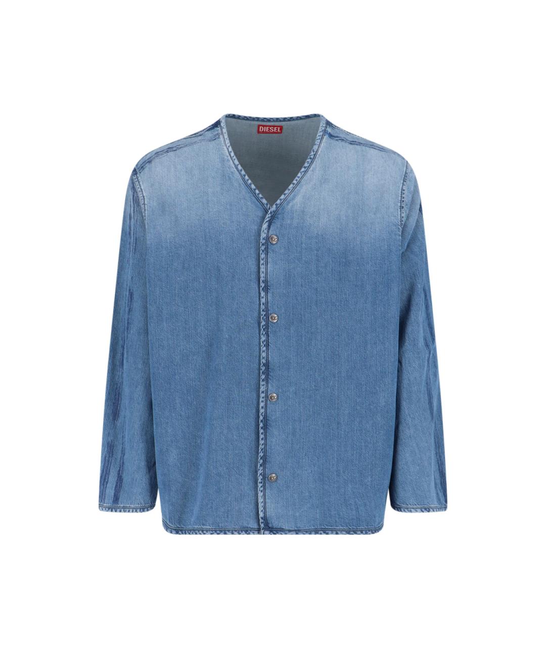 DIESEL Синяя хлопковая кэжуал рубашка, фото 1