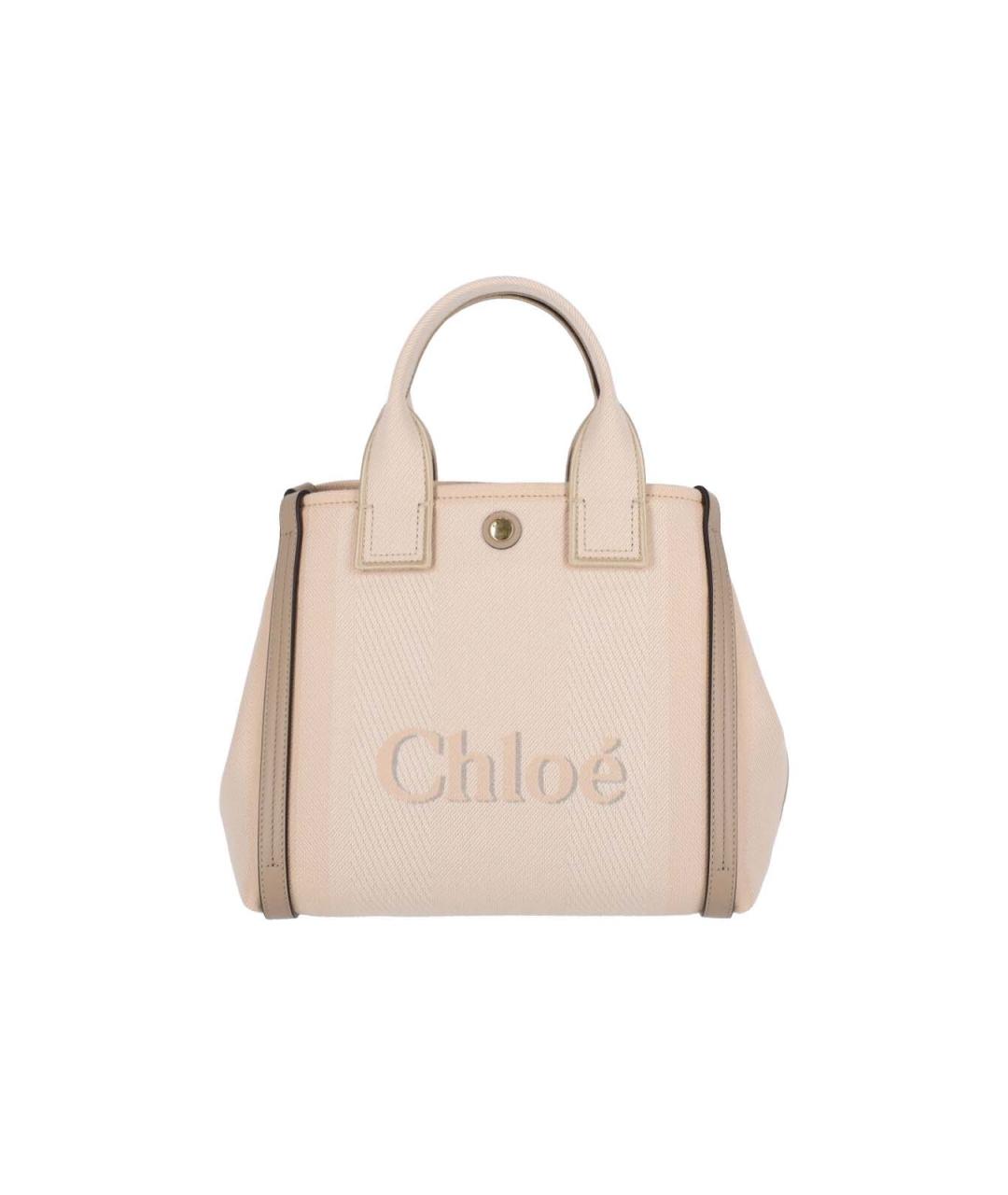 CHLOE Бежевая хлопковая сумка тоут, фото 4