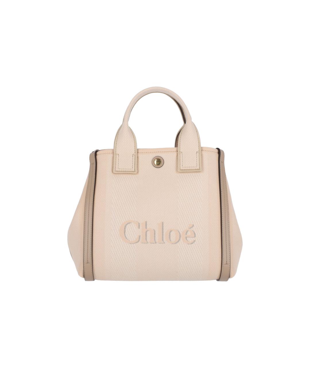 CHLOE Бежевая хлопковая сумка тоут, фото 1