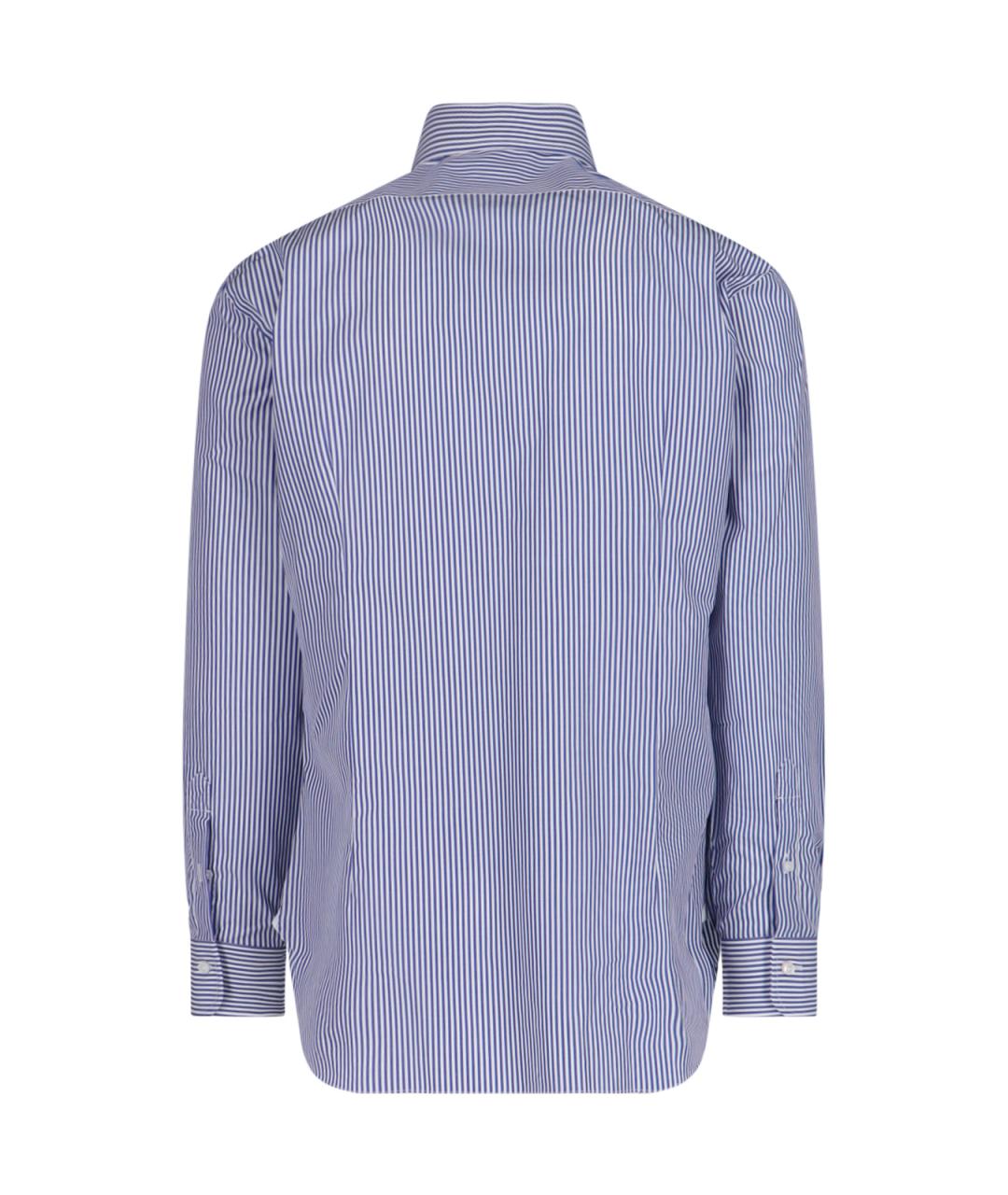 BARBA Синяя хлопковая кэжуал рубашка, фото 2