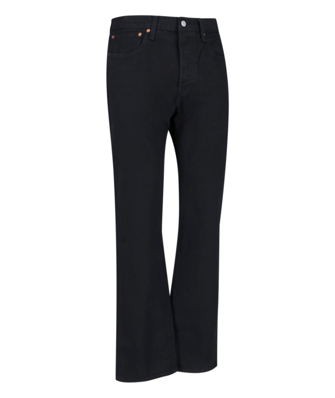 LEVI'S Черные хлопковые прямые джинсы, фото 2