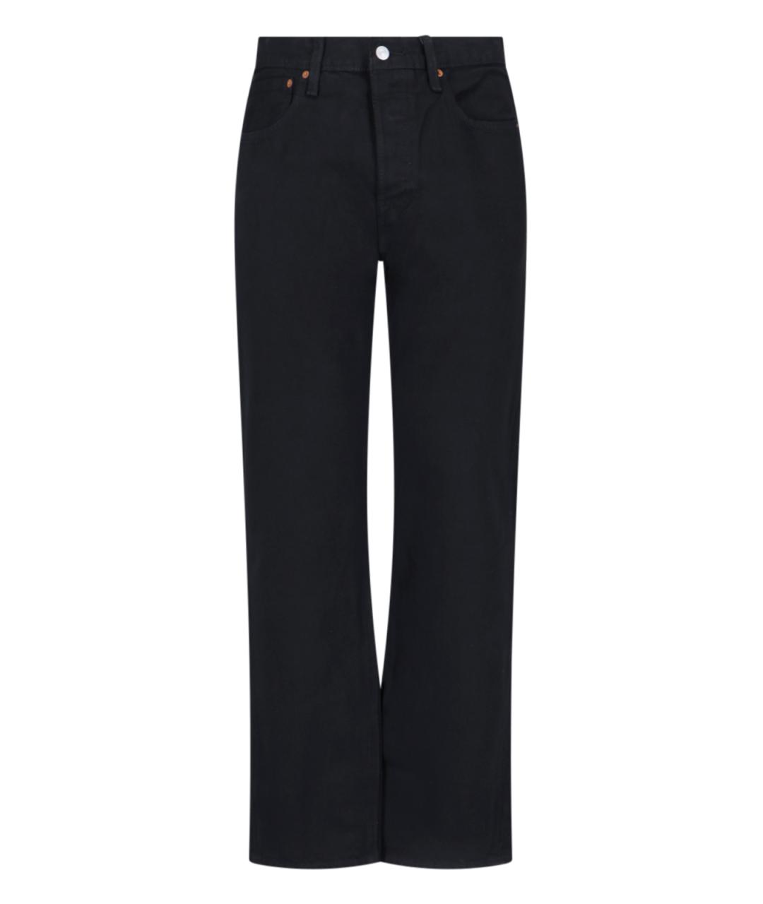 LEVI'S Черные хлопковые прямые джинсы, фото 1