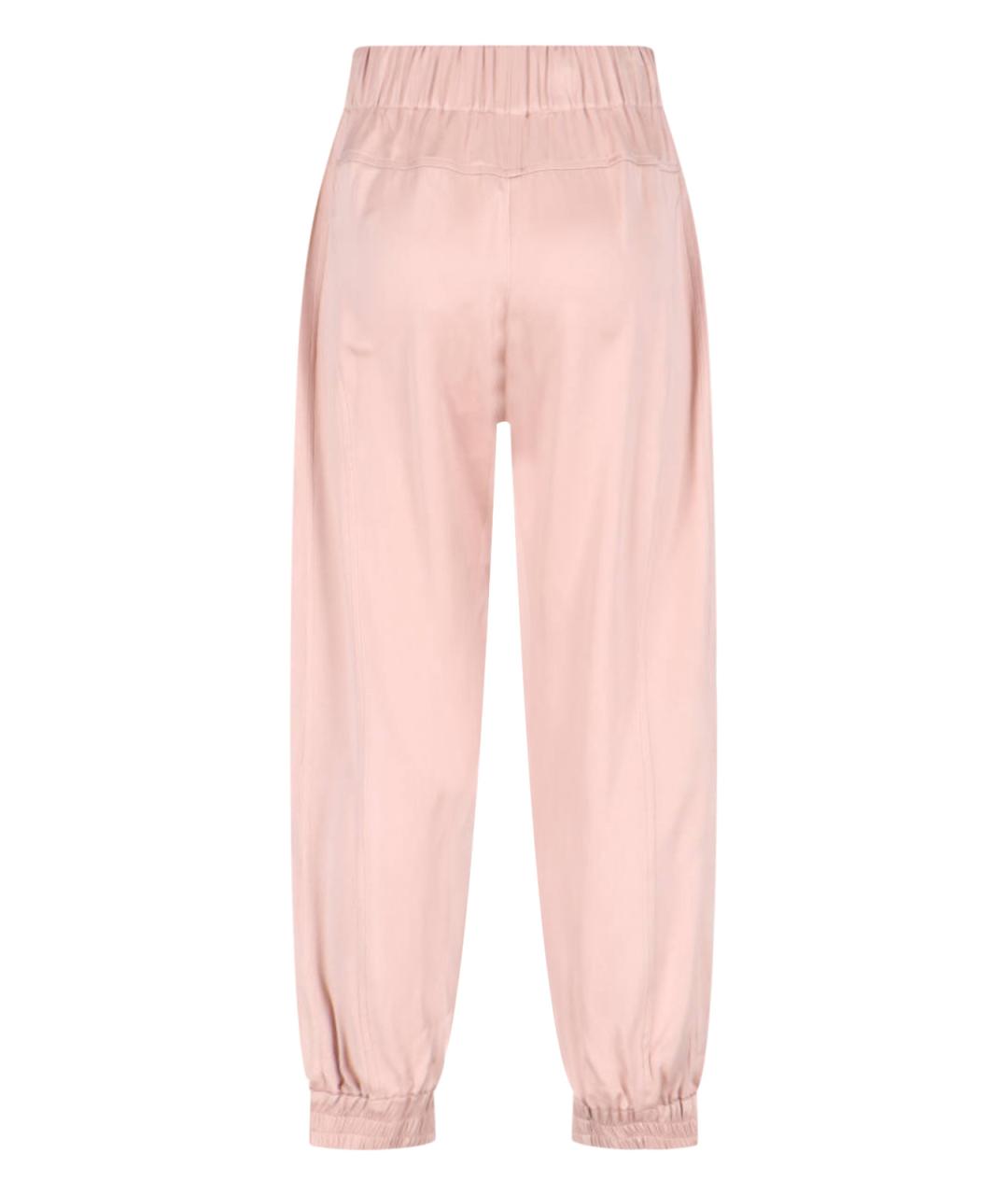 Sa Su Phi Розовые шелковые прямые брюки, фото 2