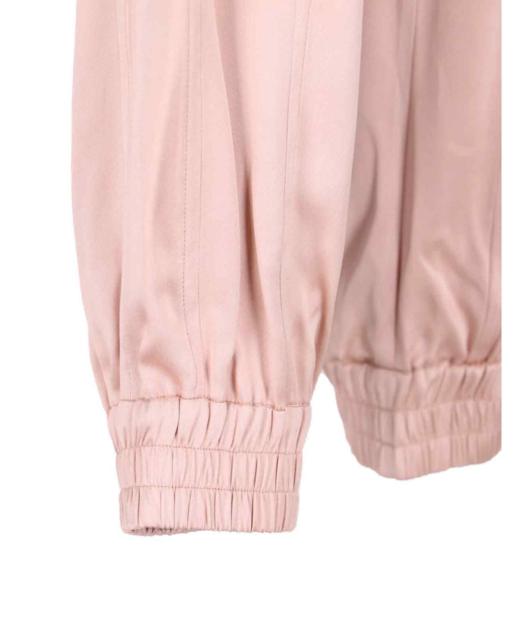 Sa Su Phi Розовые шелковые прямые брюки, фото 5