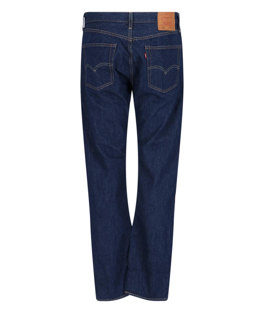 LEVI'S Синие хлопковые прямые джинсы, фото 2