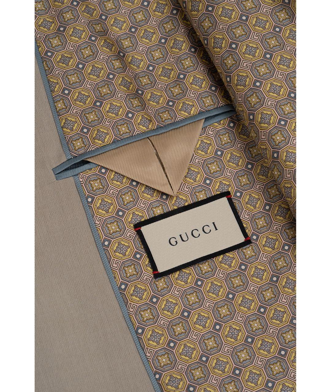 GUCCI Бежевый хлопковый пиджак, фото 5