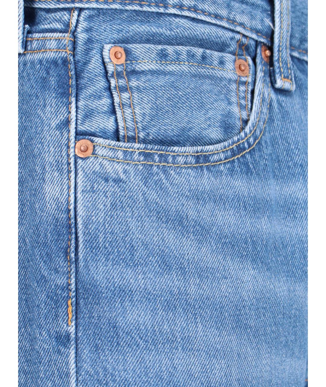 LEVI'S Синие хлопковые прямые джинсы, фото 4