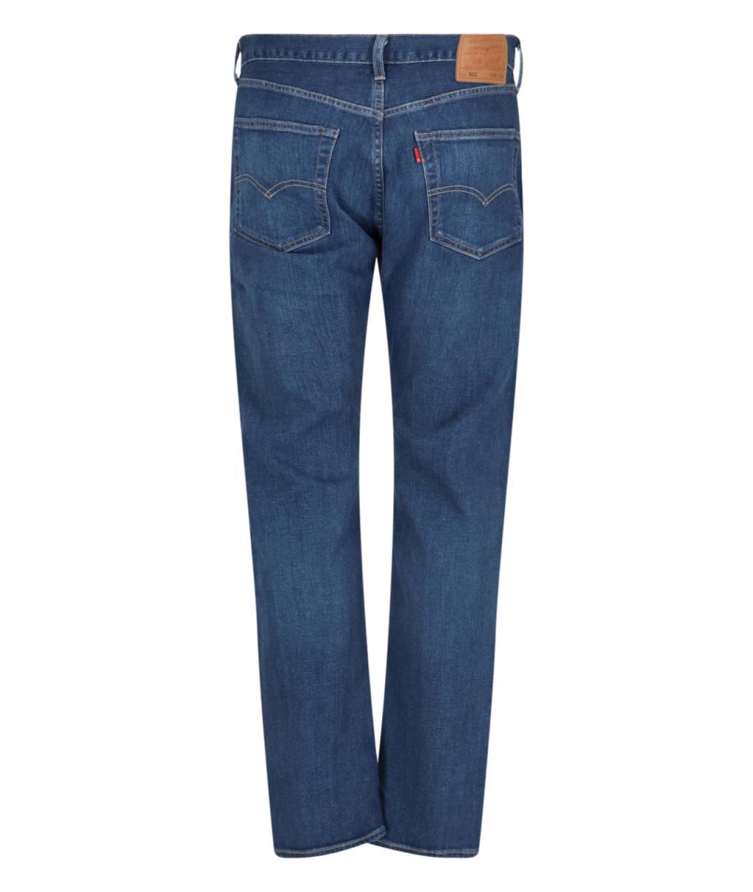 LEVI'S Синие хлопковые прямые джинсы, фото 2