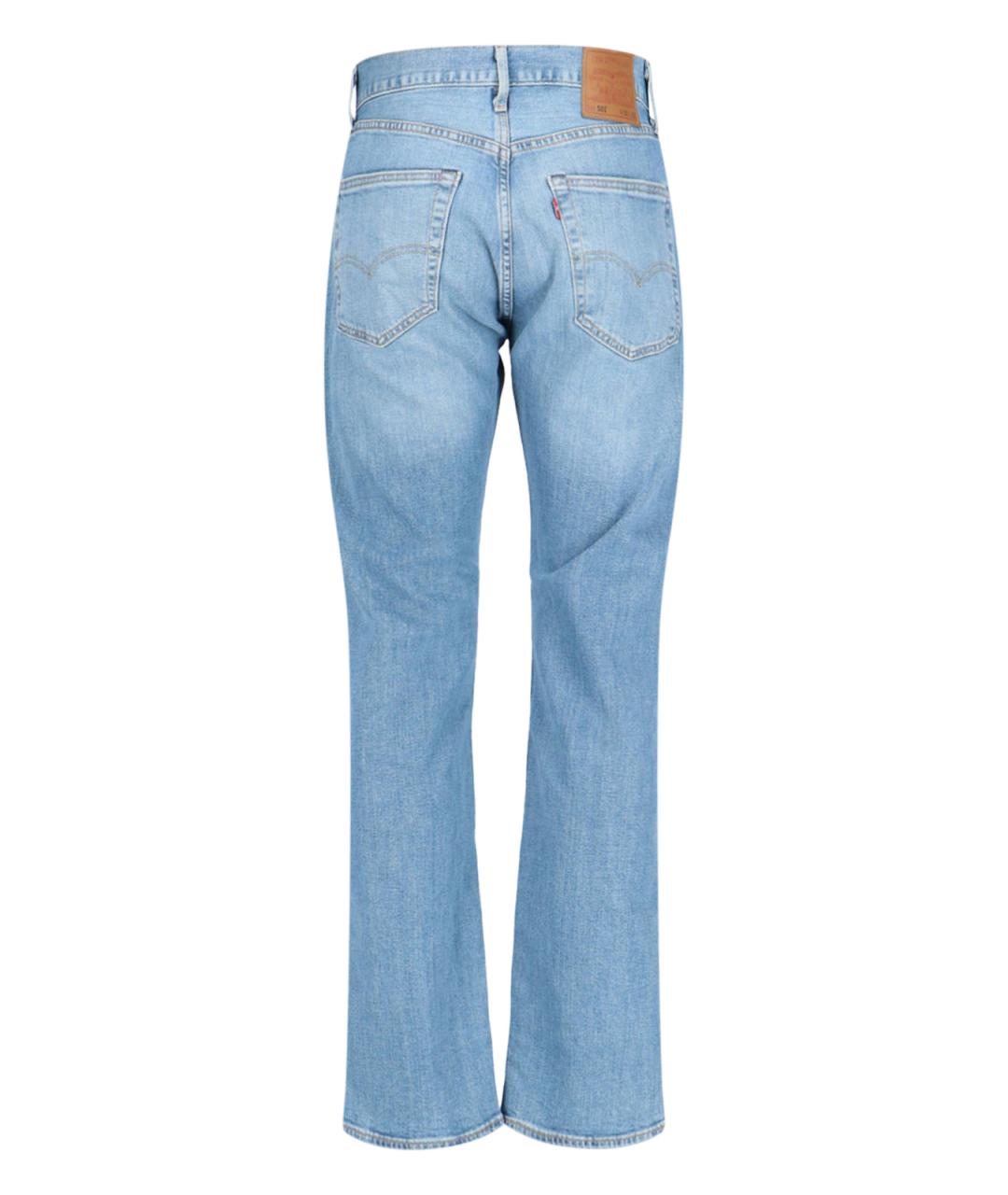 LEVI'S Голубые хлопко-полиэстеровые прямые джинсы, фото 2