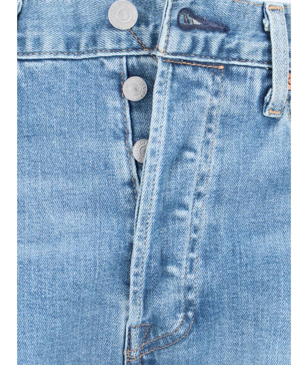 LEVI'S Голубые хлопко-полиэстеровые прямые джинсы, фото 5
