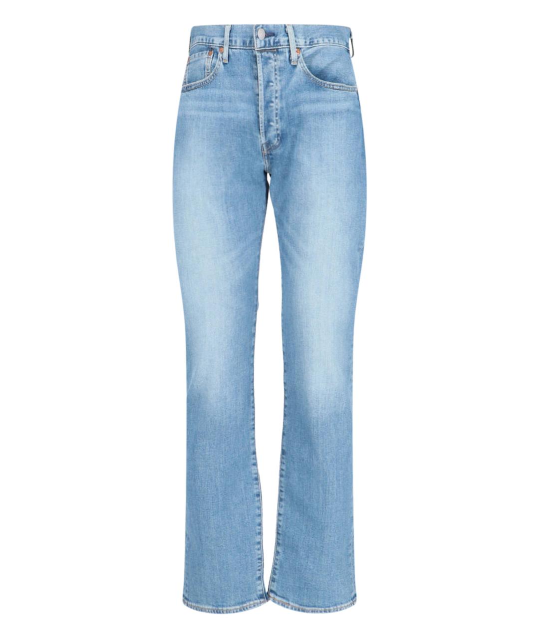 LEVI'S Голубые хлопко-полиэстеровые прямые джинсы, фото 1