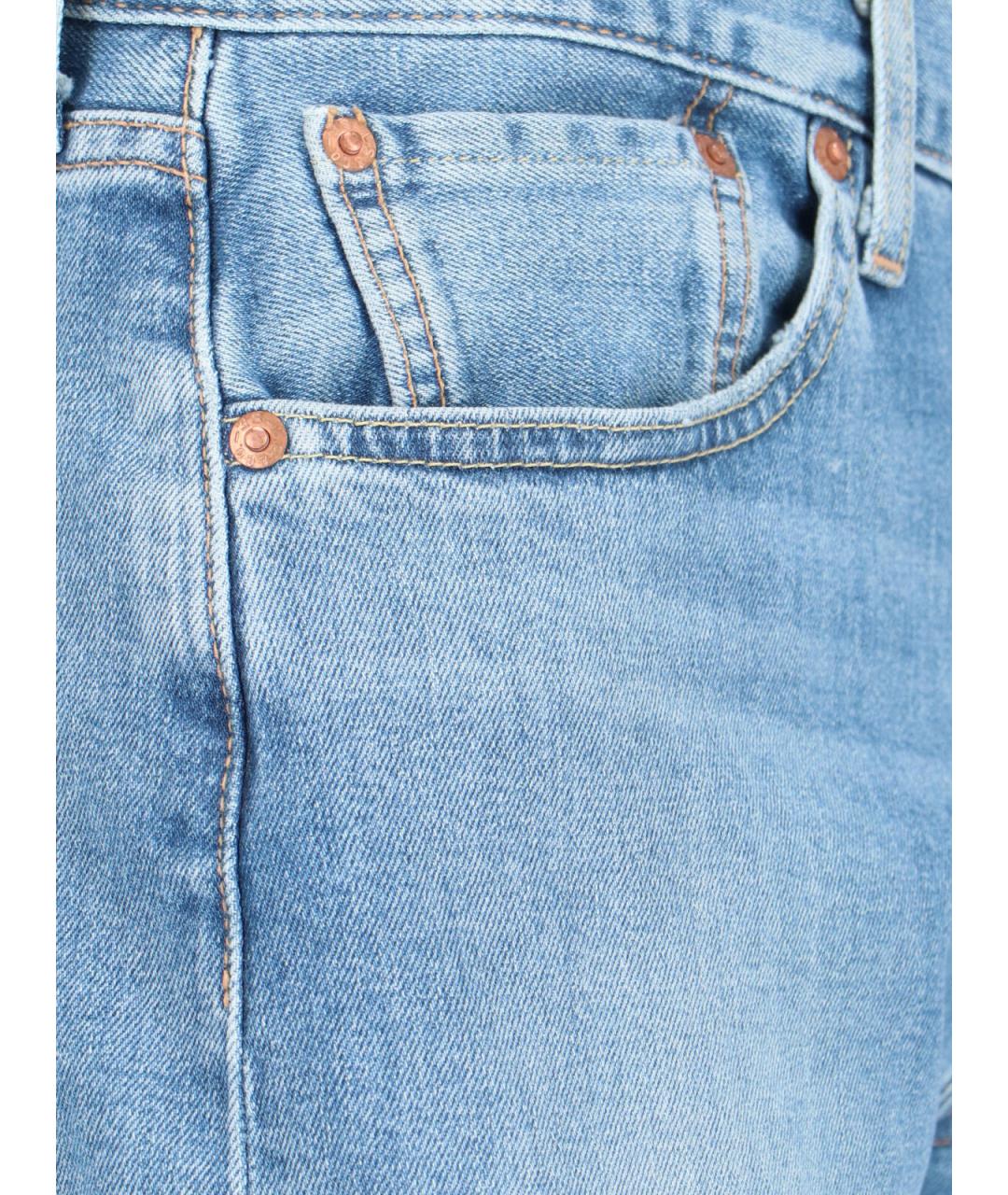 LEVI'S Голубые хлопко-полиэстеровые прямые джинсы, фото 4