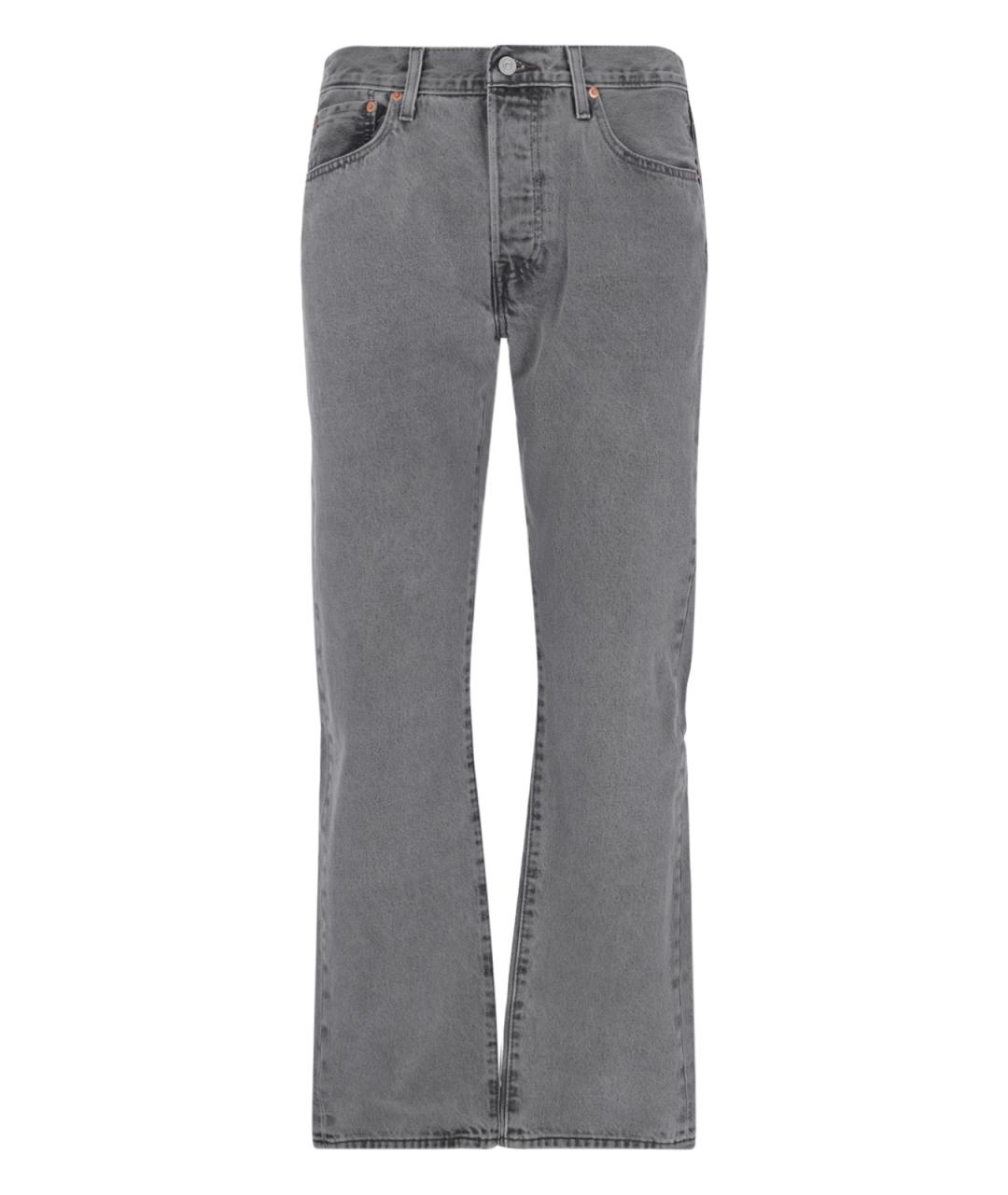 LEVI'S Серые хлопковые прямые джинсы, фото 1