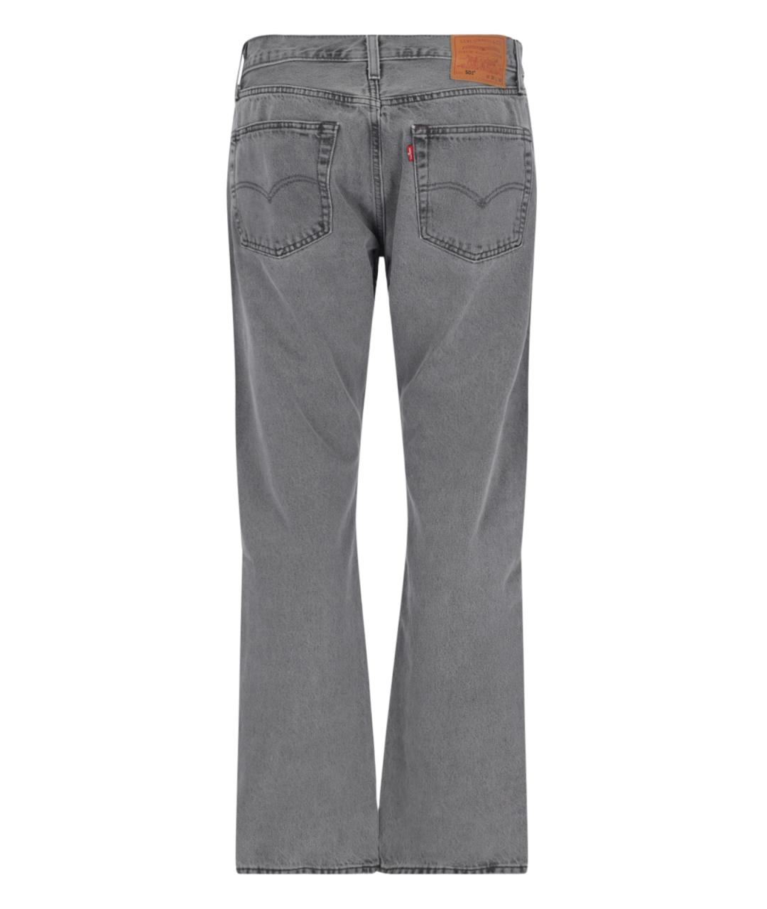 LEVI'S Серые хлопковые прямые джинсы, фото 2