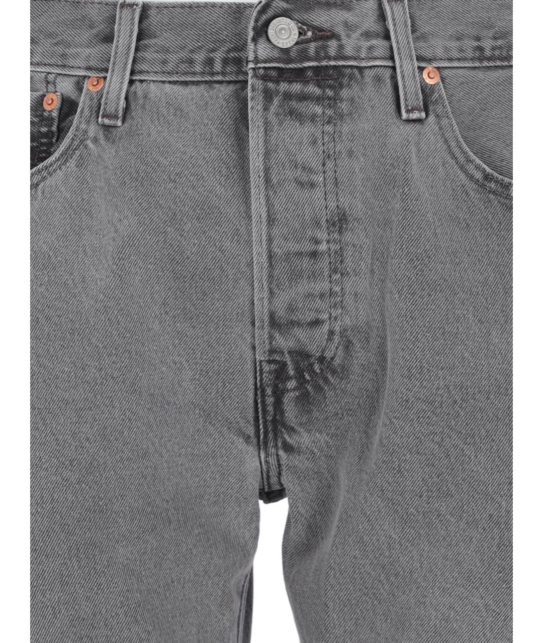 LEVI'S Серые хлопковые прямые джинсы, фото 5