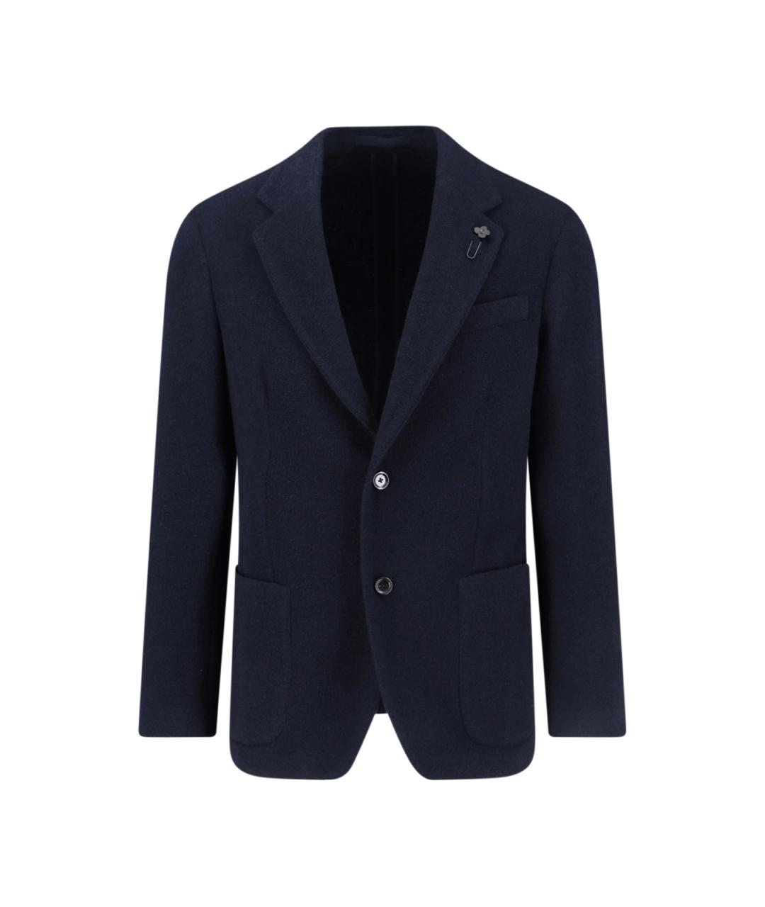 LARDINI Синий шерстяной пиджак, фото 1