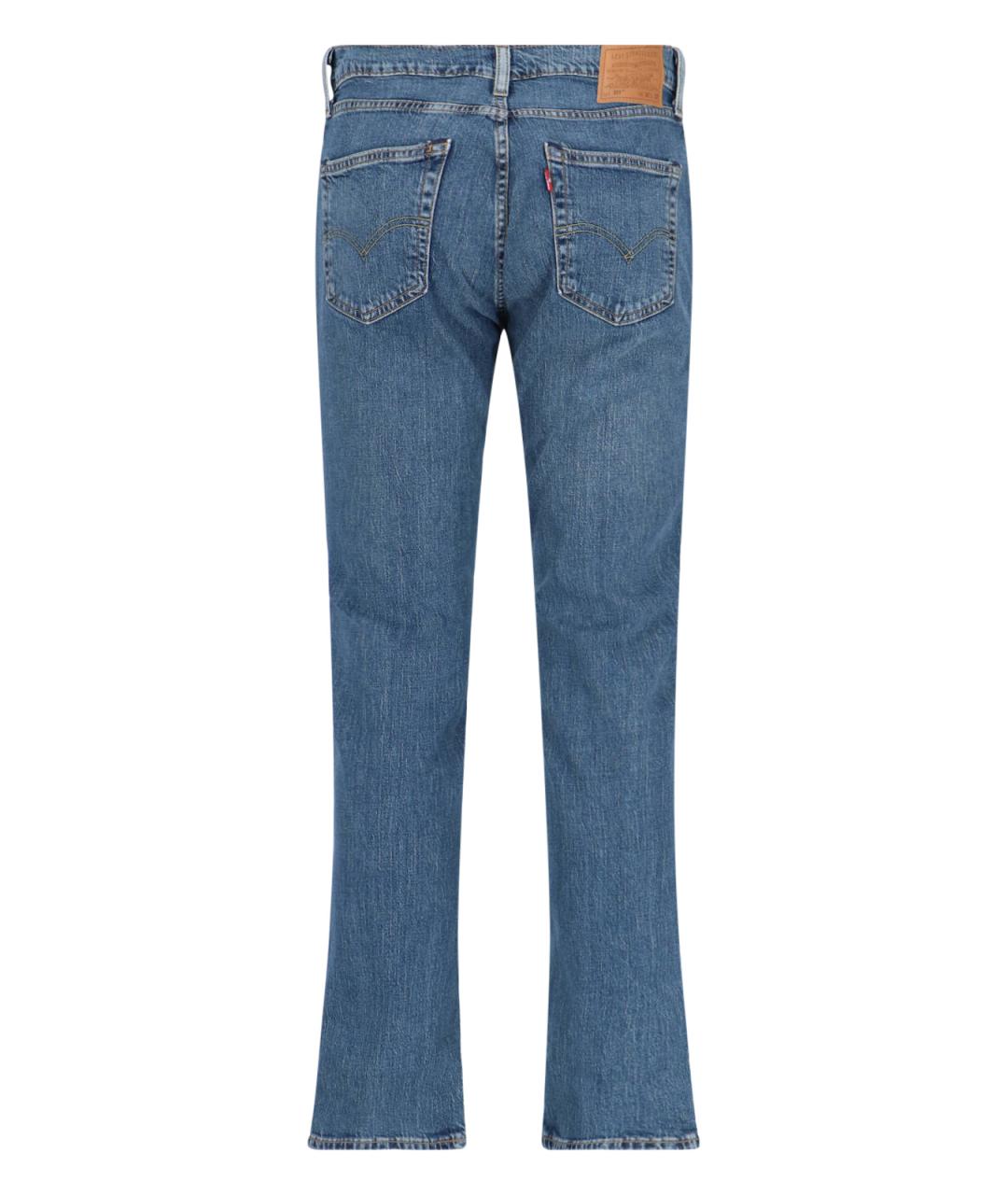 LEVI'S Синие хлопковые прямые джинсы, фото 2