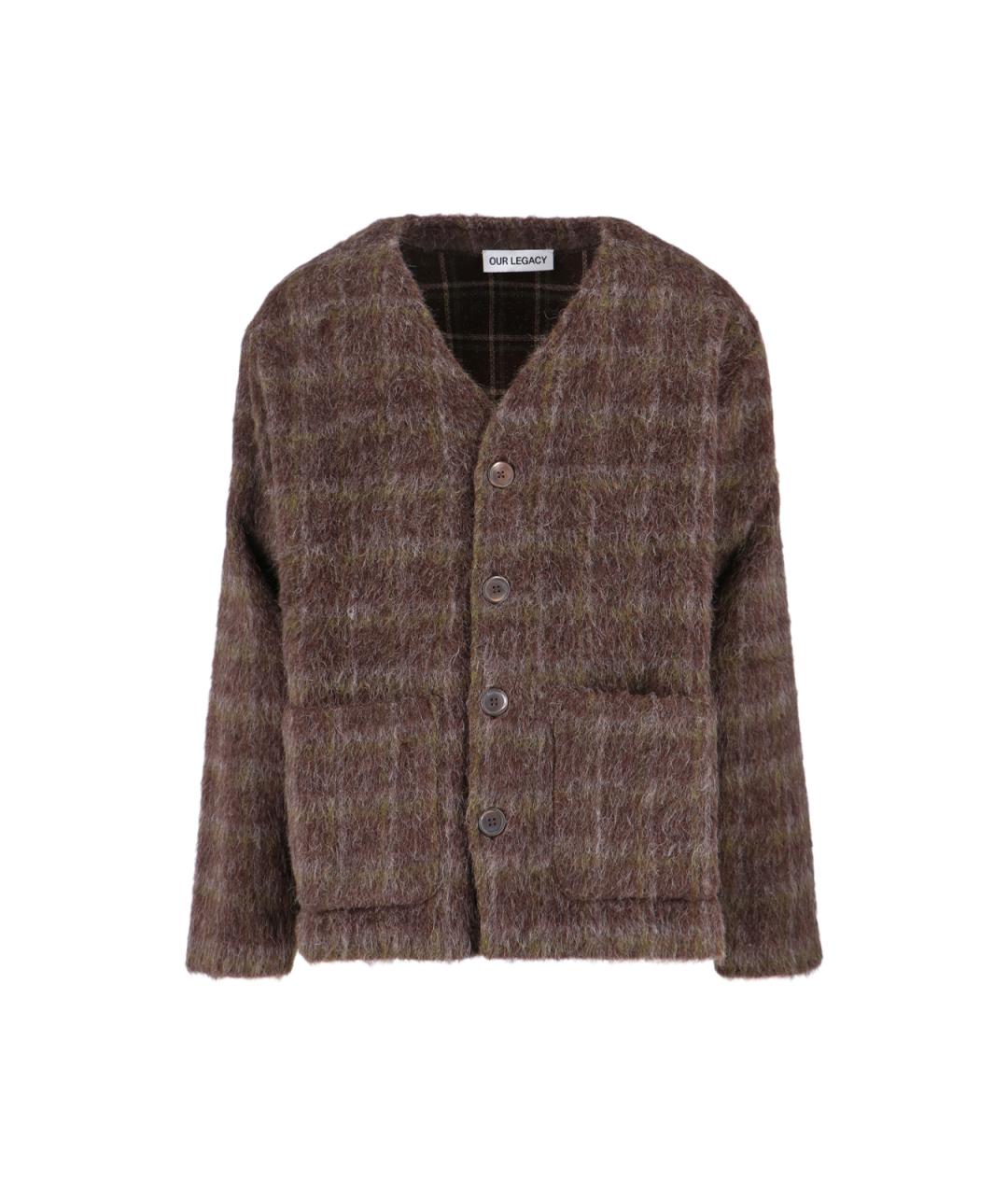 OUR LEGACY Коричневый шерстяной кардиган, фото 1