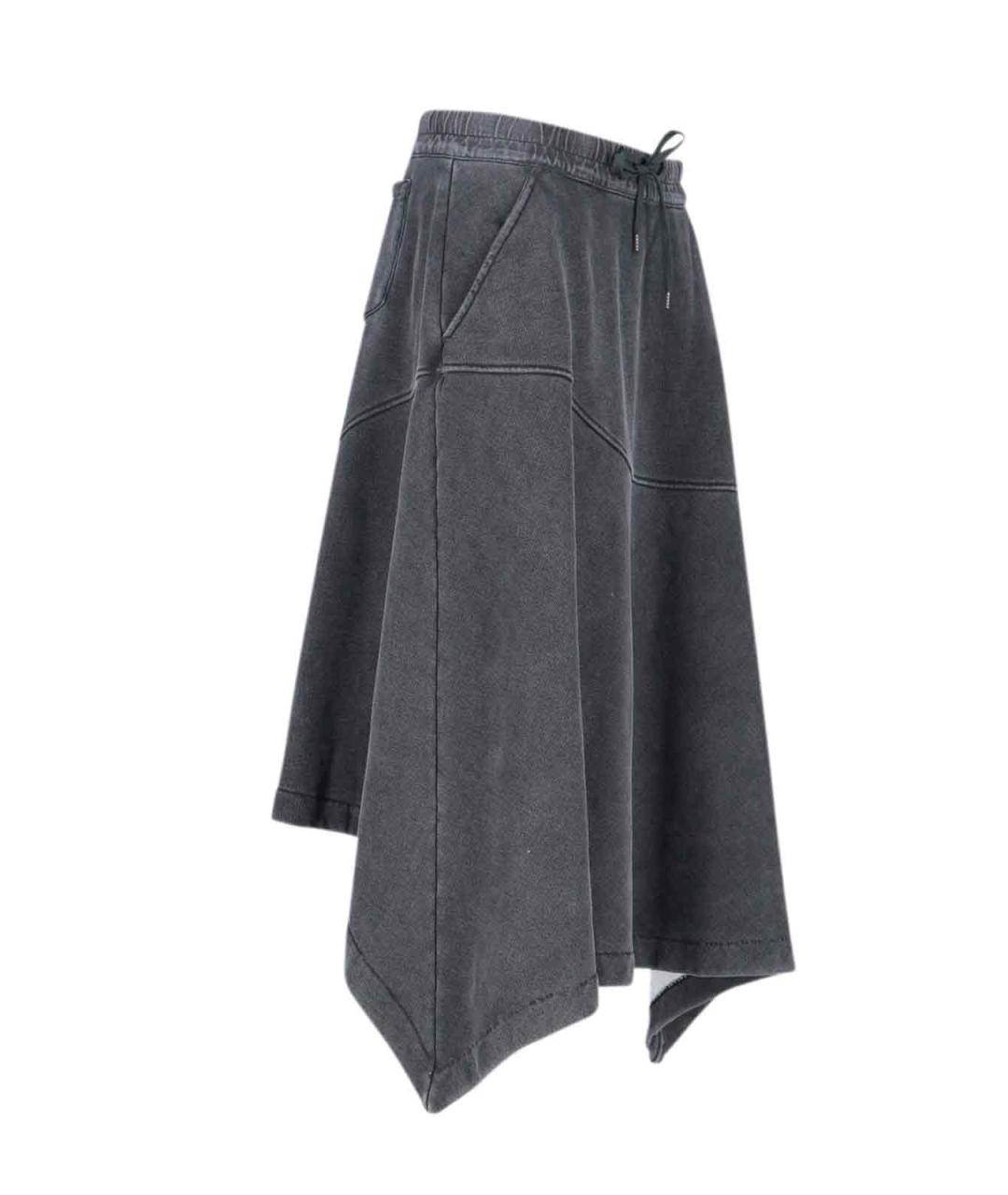 OUR LEGACY Серая хлопковая юбка миди, фото 3