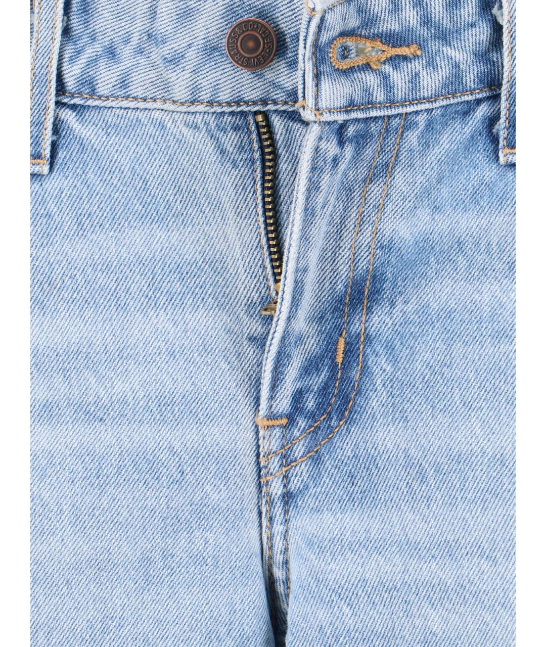 LEVI'S Синие хлопковые прямые джинсы, фото 5