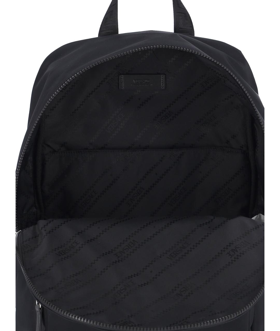 VERSACE Черный синтетический рюкзак, фото 4