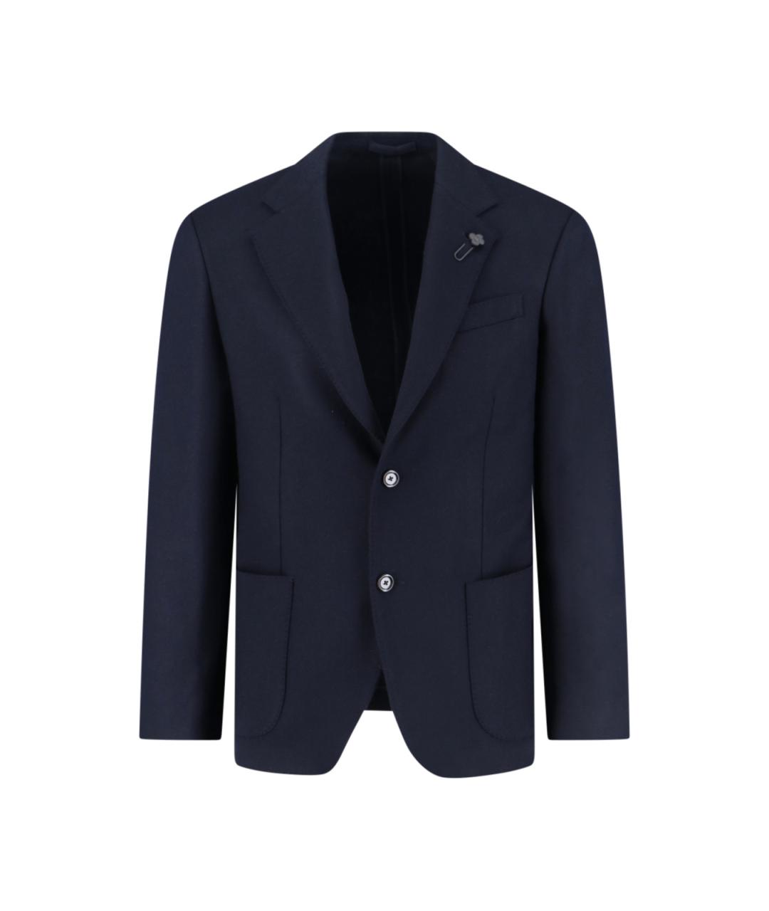 LARDINI Синий шерстяной пиджак, фото 1