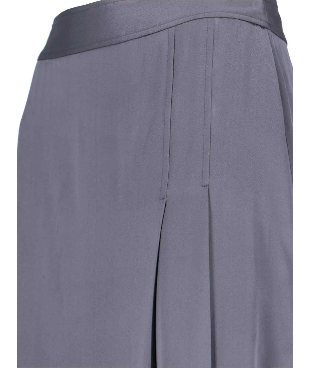 ASPESI Серая шелковая юбка миди, фото 4