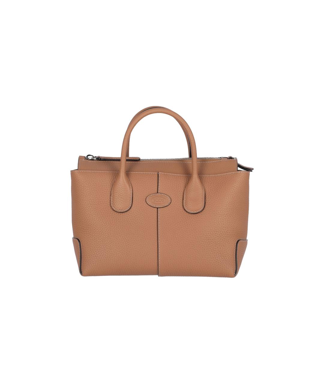 TOD'S Коричневая кожаная сумка тоут, фото 1