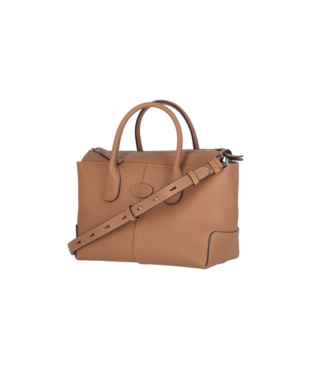 TOD'S Коричневая кожаная сумка тоут, фото 2