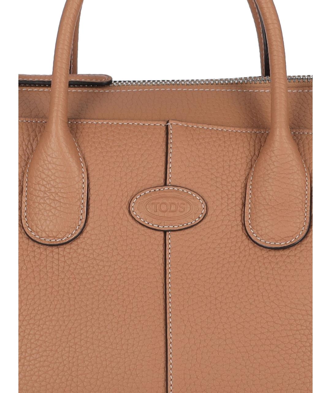 TOD'S Коричневая кожаная сумка тоут, фото 4