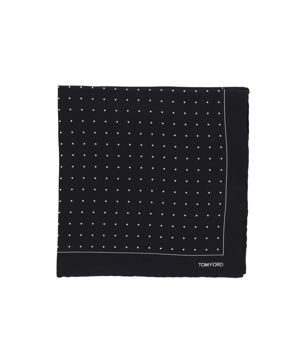 TOM FORD Черный шелковый шарф, фото 1