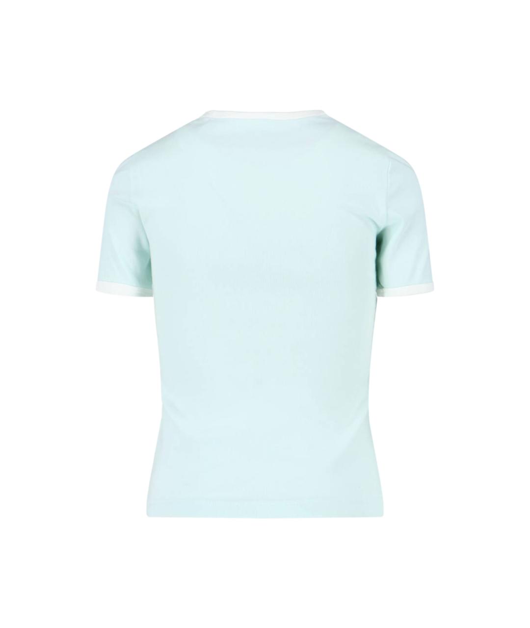 COURREGES Голубая хлопковая футболка, фото 2