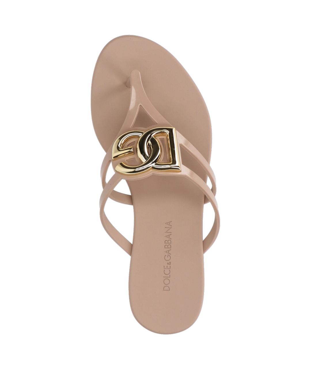 DOLCE&GABBANA Розовые резиновые шлепанцы, фото 5